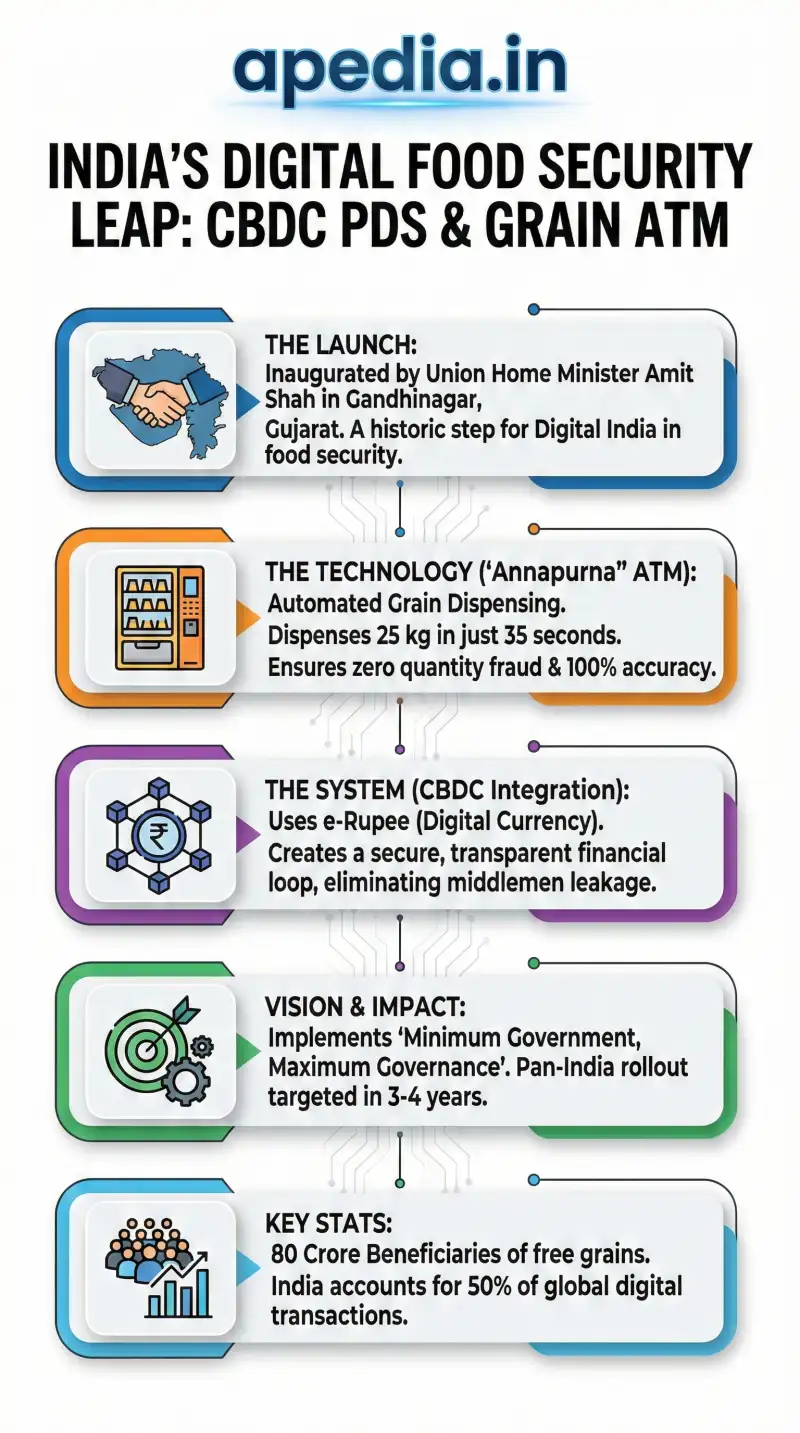 Digital Ration Revolution: Amit Shah Launches CBDC-based PDS & Grain ATM