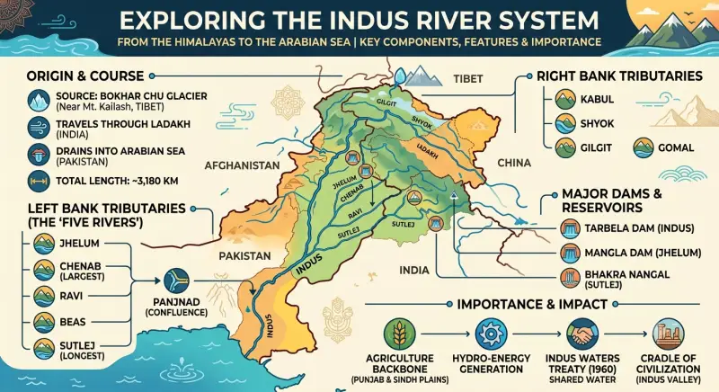 100 MCQs on Indus River System - Apedia