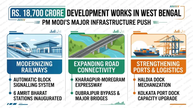 ₹18,700 Crore Infra Push in West Bengal: PM Inaugurates Key Connectivity Projects