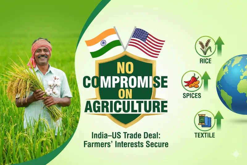 India–US Trade Deal: Farmers’ Interests Secure & No Compromise on Agriculture - Apedia