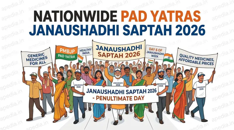 Nationwide Pad Yatras Mark the Penultimate Day of Janaushadhi Saptah 2026 - Apedia