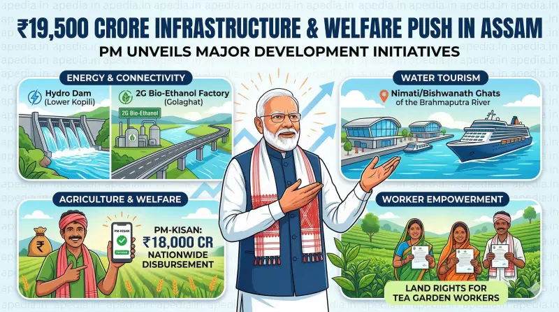PM Unveils ₹19,500 Crore Infrastructure & Welfare Push in Assam