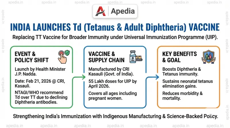 Union Health Minister to Launch Tetanus and Adult Diphtheria (Td) Vaccine at CRI Kasauli