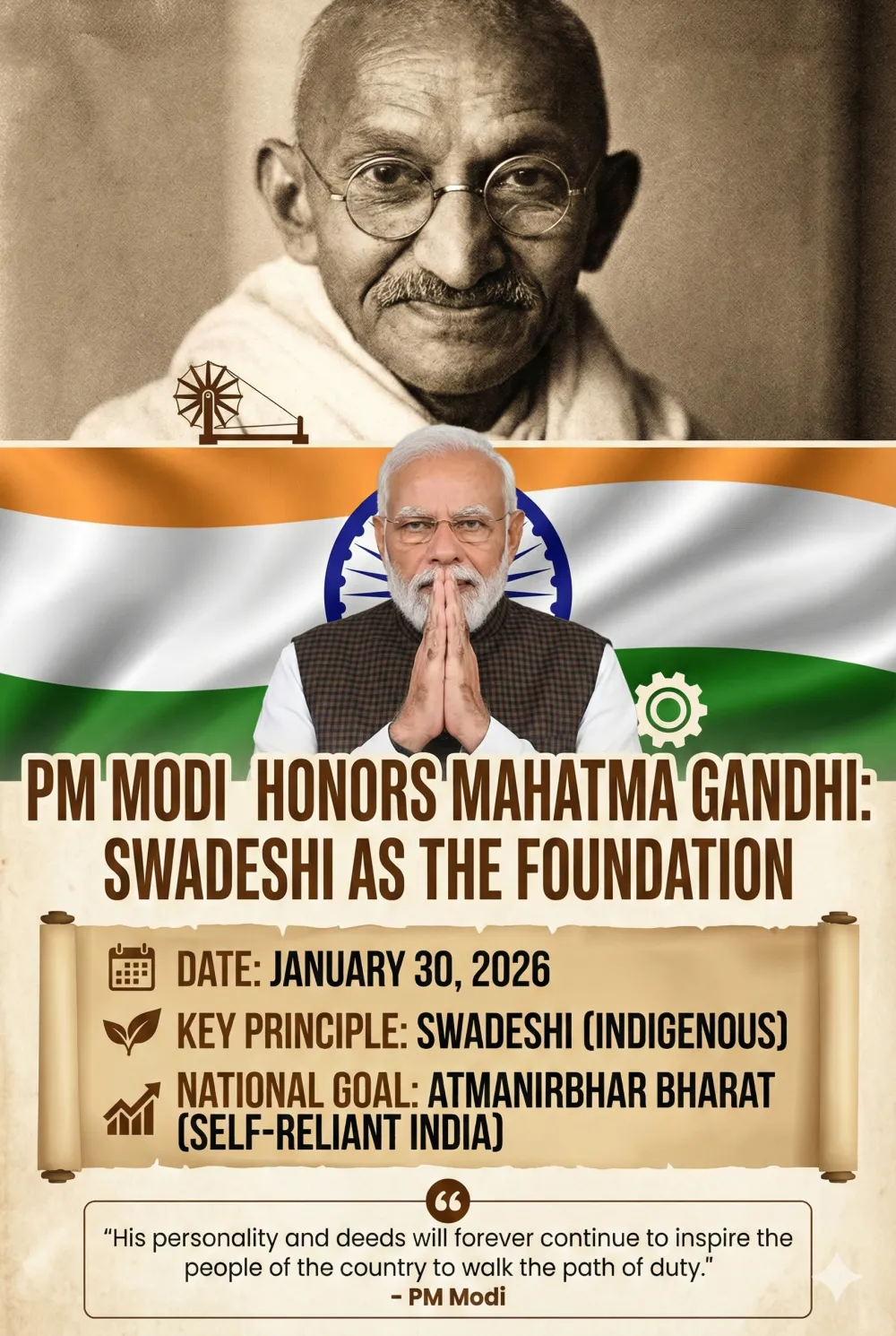 PM Modi Tributes Mahatma Gandhi on Death Anniversary - Image 1