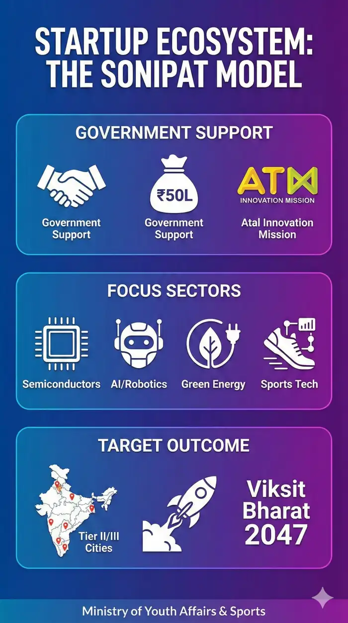 Sonipat Startup Summit 4.0: MoS Raksha Khadse Pushes for Deep-Tech & Sports Innovation - Image 1