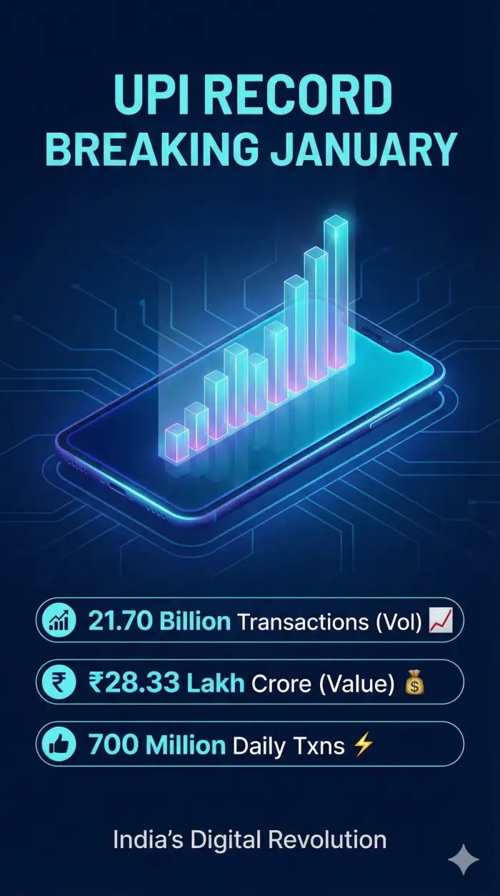 UPI Starts 2026 with a Bang: January Transactions Surge 28% to 21.7 Billion - Image 1